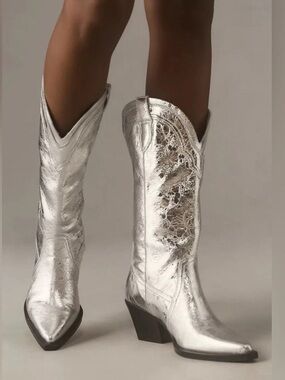 New Dolce Vita Rasima Boot in Silver size 7 Cowgirl NWOT